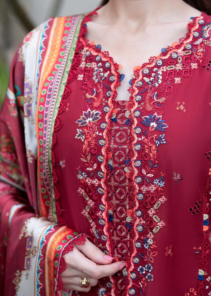 Kanwal Malik Mira Summer Lawn Unstitched Embroidered 3Pc Suit - Ayana