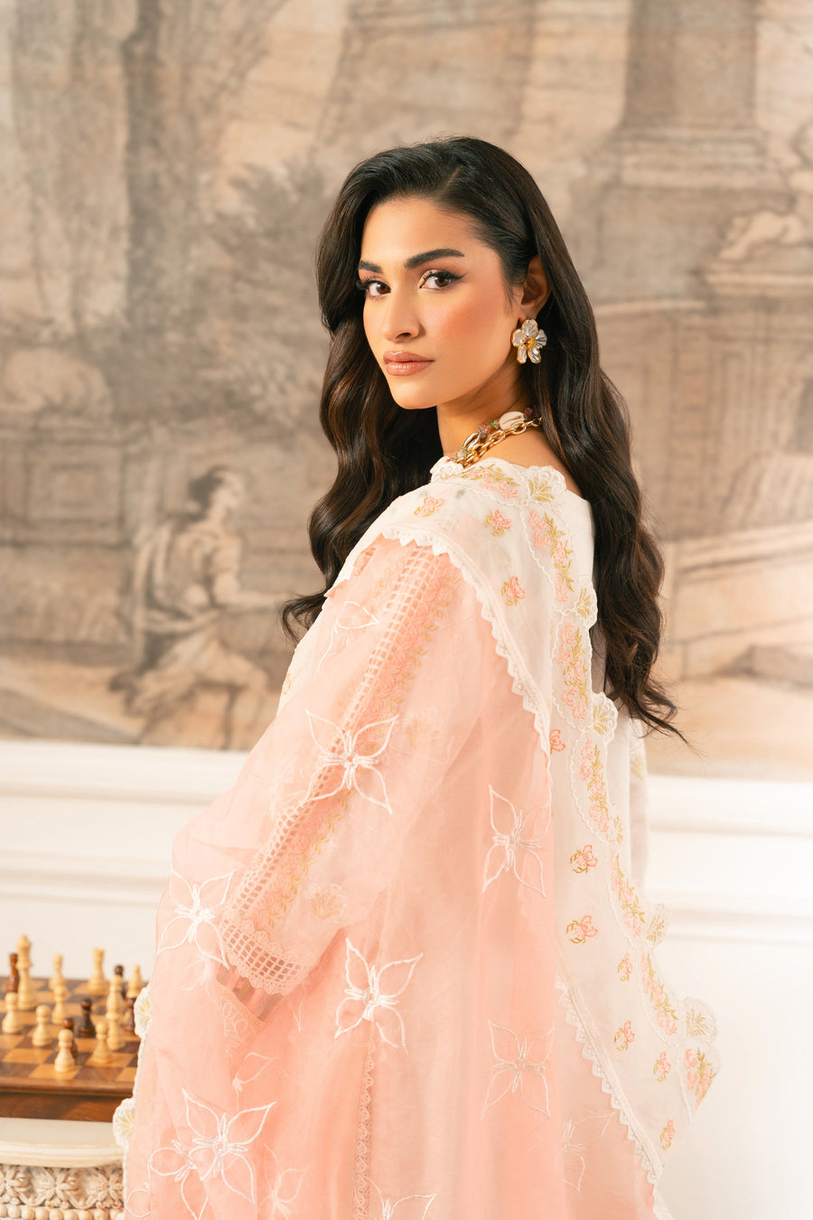 Zivah Apparel Unstitched Embroidered Luxury Lawn 3Pc Suit - Lilium