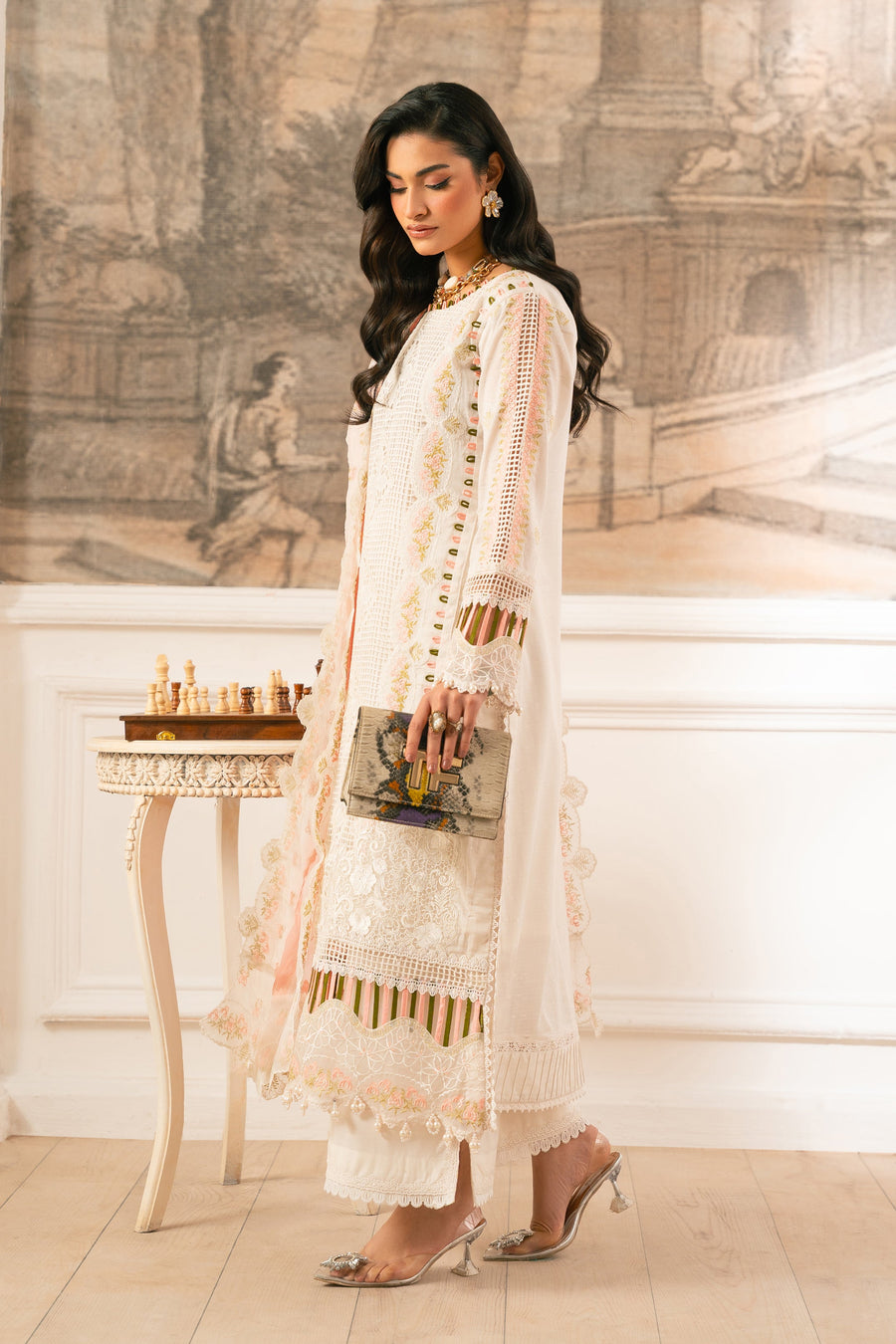 Zivah Apparel Unstitched Embroidered Luxury Lawn 3Pc Suit - Lilium