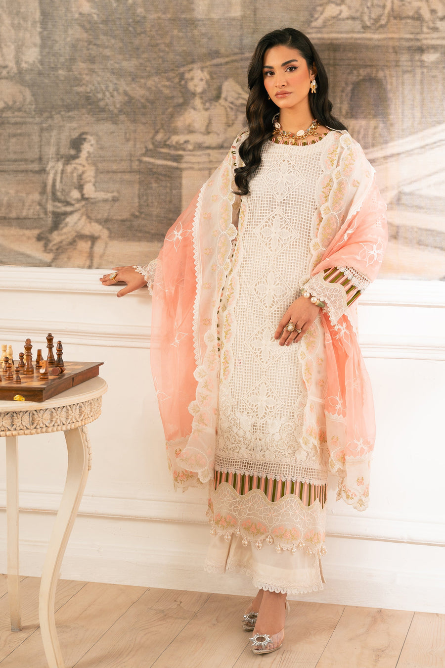 Zivah Apparel Unstitched Embroidered Luxury Lawn 3Pc Suit - Lilium