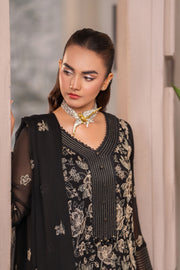 Hemstitch Embroidered Luxury Chiffon Unstitched 3Pc Suit - Leia