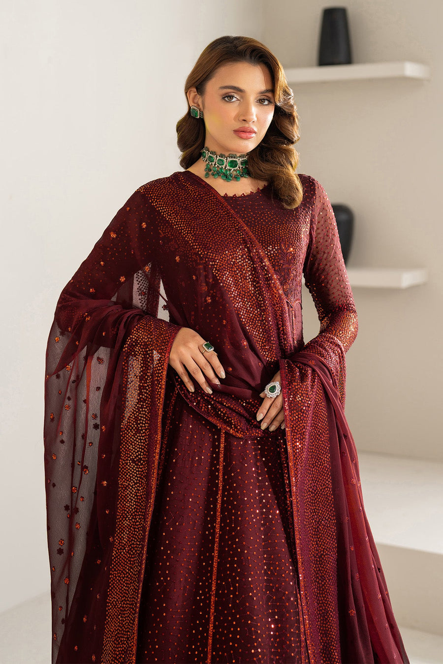 Alizeh Formals Embroidered Chiffon Unstitched 3Pc Suit AF-CH-2190-Liyana