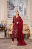 Hemstitch Embroidered Luxury Chiffon Unstitched 3Pc Suit - Melina