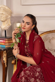Hemstitch Embroidered Luxury Chiffon Unstitched 3Pc Suit - Melina