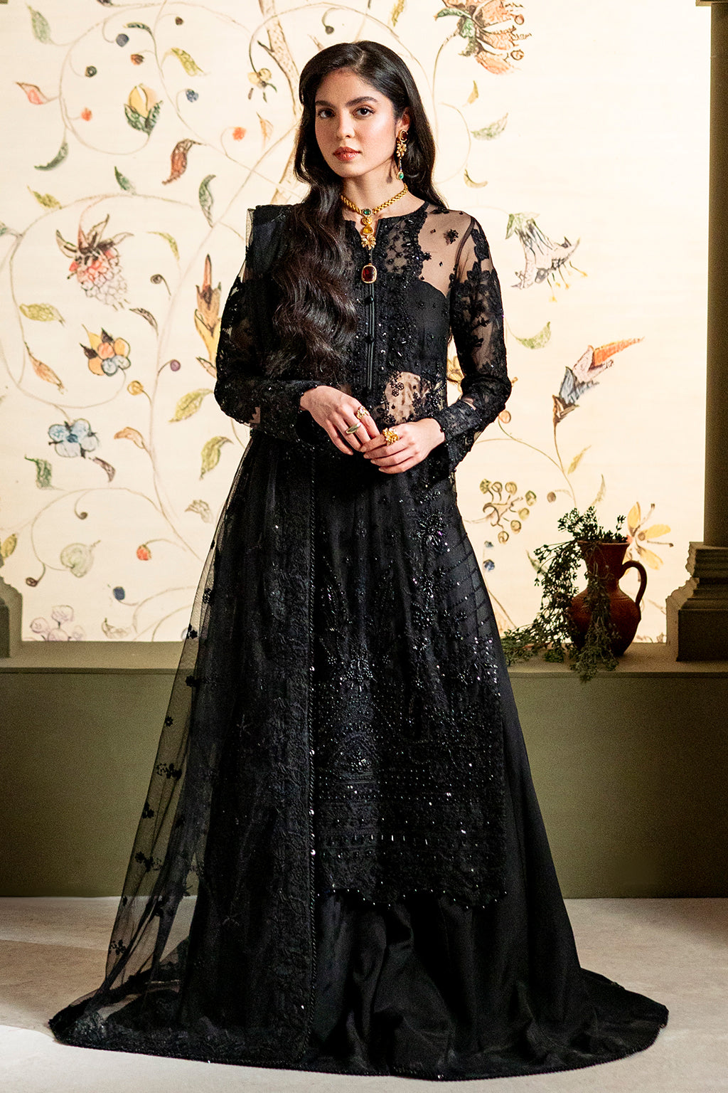 Neeshay Parinaaz Unstitched Wedding Formal Net Dress - SHABANA Neeshay Parinaaz Unstitched Wedding Formal Net Dress - SHABANA