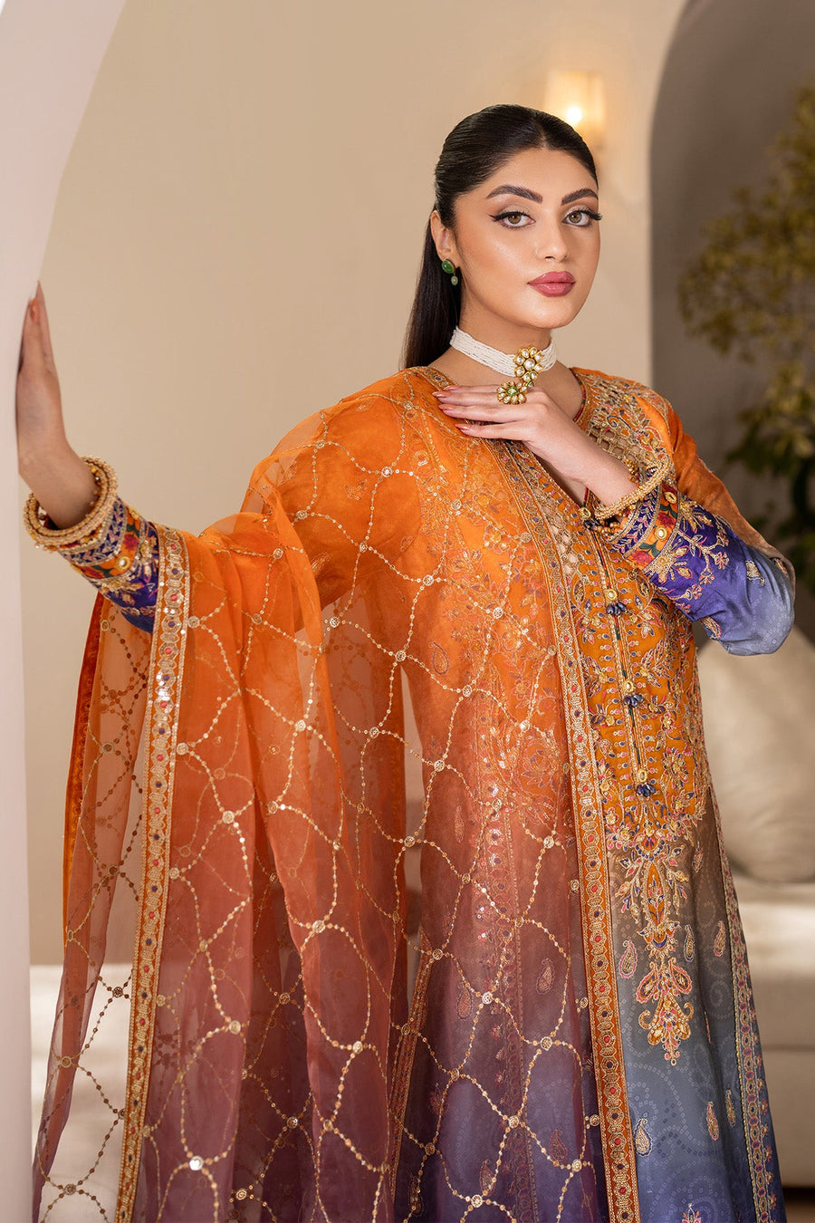 Alizeh Formals Embroidered Shamoz Silk Unstitched 3Pc Suit AF-SS-2235-Nebula