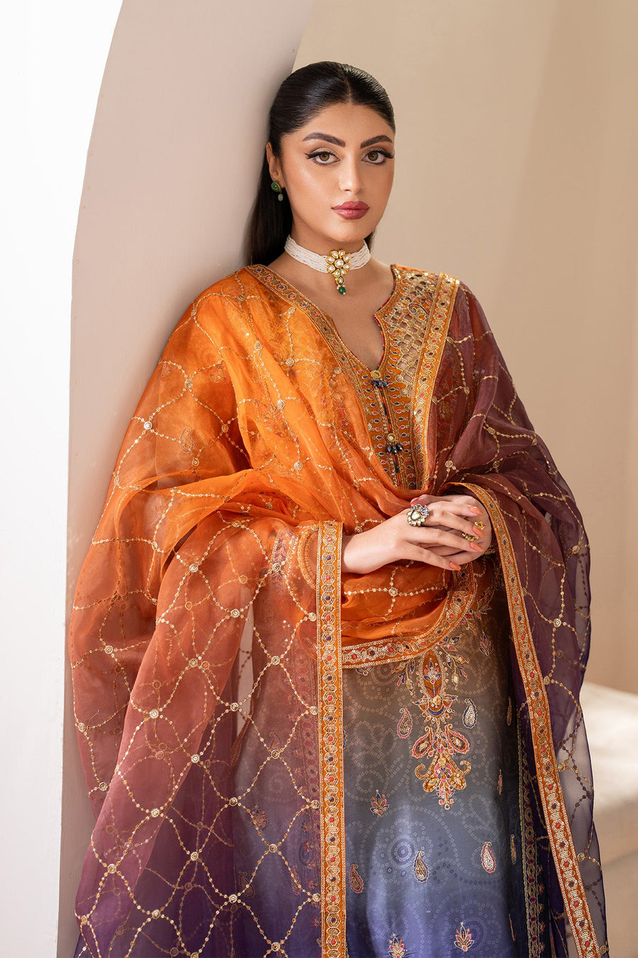 Alizeh Formals Embroidered Shamoz Silk Unstitched 3Pc Suit AF-SS-2235-Nebula