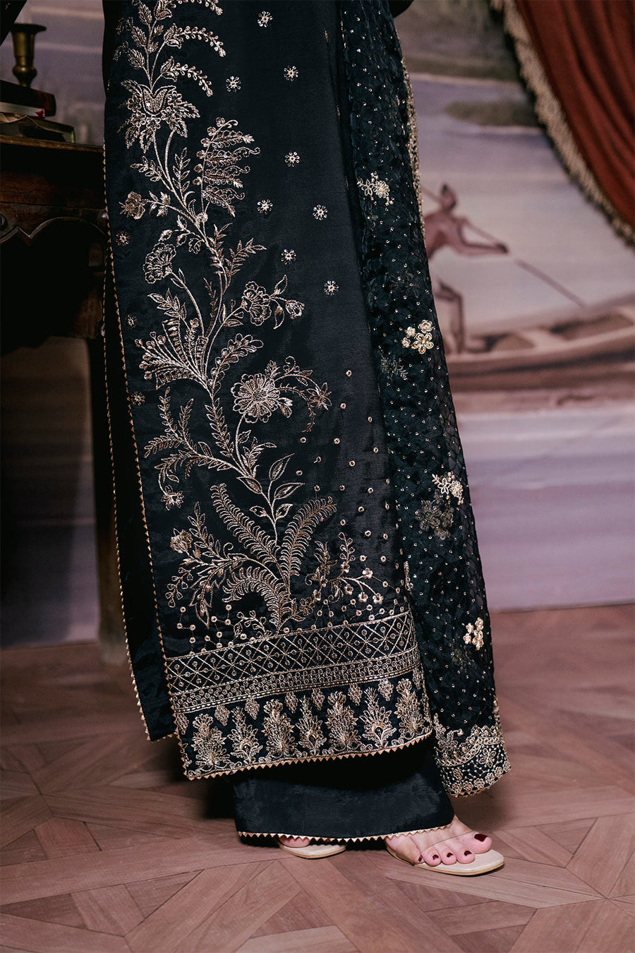 Neeshay Shagun Embroidered Raw Silk Unstitched 3Pc Suit - RAVISH