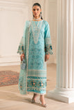 Zivah Apparel Unstitched Embroidered Luxury Lawn 3Pc Suit - Turquoise