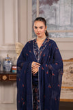 Hemstitch Embroidered Luxury Chiffon Unstitched 3Pc Suit - Elaya