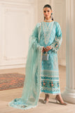 Zivah Apparel Unstitched Embroidered Luxury Lawn 3Pc Suit - Turquoise