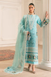 Zivah Apparel Unstitched Embroidered Luxury Lawn 3Pc Suit - Turquoise