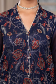 Hemstitch Embroidered Luxury Chiffon Unstitched 3Pc Suit - Elaya