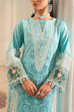 Zivah Apparel Unstitched Embroidered Luxury Lawn 3Pc Suit - Turquoise
