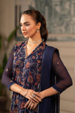 Hemstitch Embroidered Luxury Chiffon Unstitched 3Pc Suit - Elaya