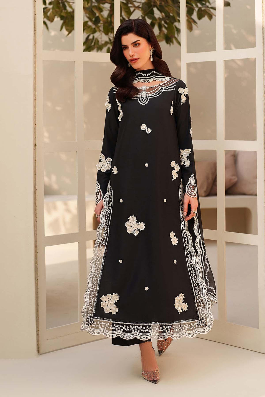 Zarif Exclusive Tabeer Embroidered Raw Silk Unstitched 3Pc Suit D-03 Zareen
