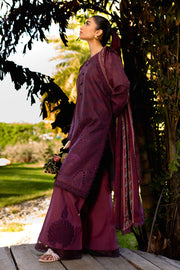 Neeshay Summer Lines Printkari Lawn Unstitched 3Pc Suit - CRIMSON