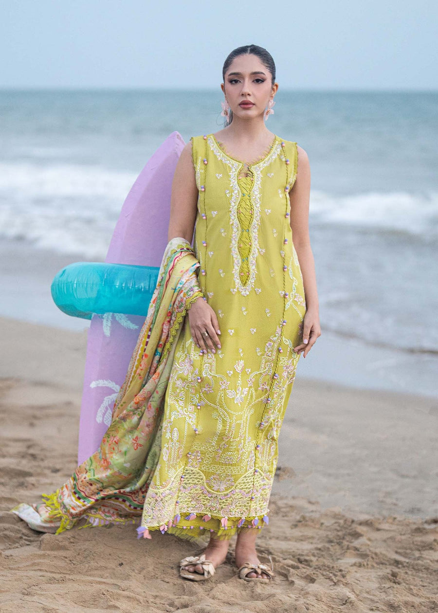Kanwal Malik Mira Summer Lawn Unstitched Embroidered 3Pc Suit - Ilyra