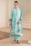 Zivah Apparel Unstitched Embroidered Luxury Lawn 3Pc Suit - Turquoise