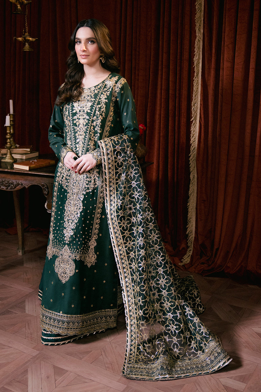 Neeshay Shagun Embroidered Raw Silk Unstitched 3Pc Suit - ZARBAKHT