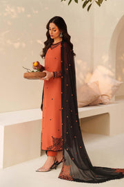 Zarif Exclusive Tabeer Embroidered Raw Silk Unstitched 3Pc Suit D-05 Sangria