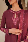 Zarif Exclusive Tabeer Embroidered Raw Silk Unstitched 3Pc Suit D-01 Malika
