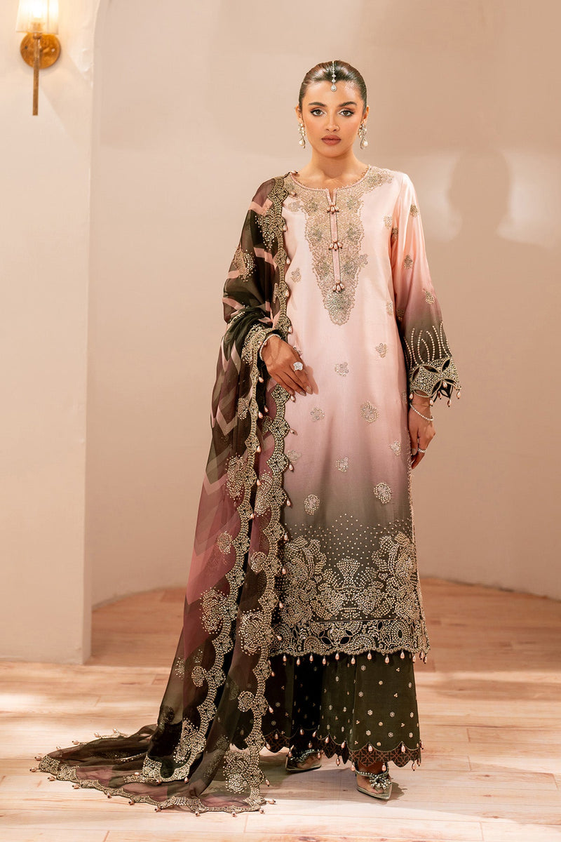 Alizeh Formals Embroidered Shamoz Silk Unstitched 3Pc Suit AF-SS-2231-Rozella