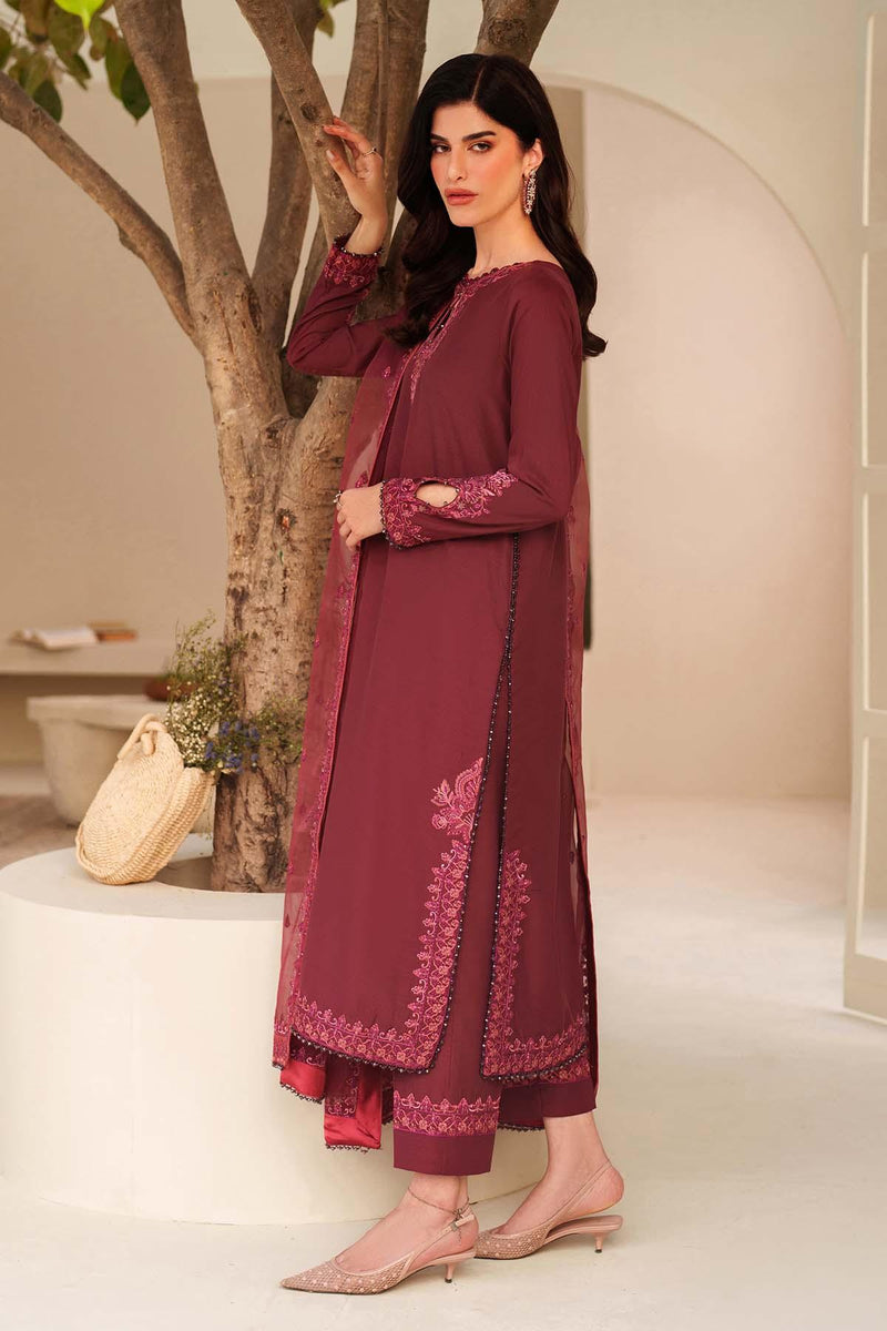 Zarif Exclusive Tabeer Embroidered Raw Silk Unstitched 3Pc Suit D-01 Malika