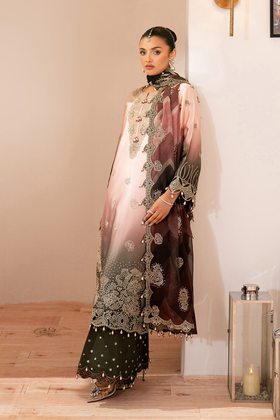 Alizeh Formals Embroidered Shamoz Silk Unstitched 3Pc Suit AF-SS-2231-Rozella