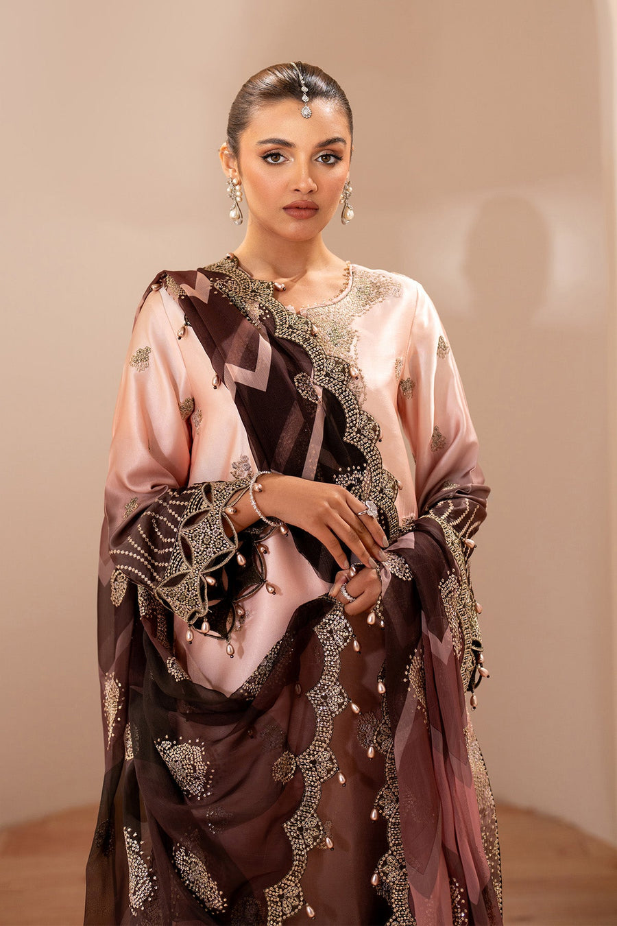 Alizeh Formals Embroidered Shamoz Silk Unstitched 3Pc Suit AF-SS-2231-Rozella