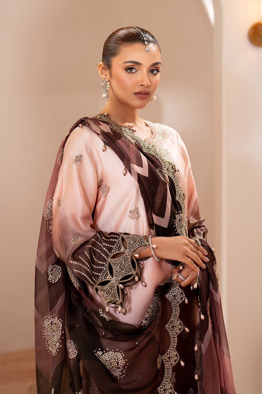 Alizeh Formals Embroidered Shamoz Silk Unstitched 3Pc Suit AF-SS-2231-Rozella