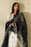 Neeshay Monochrome Embroidered Lawn Unstitched 3Pc Suit - Ivory