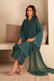 Zarif Exclusive Tabeer Embroidered Raw Silk Unstitched 3Pc Suit D-07 Sawera