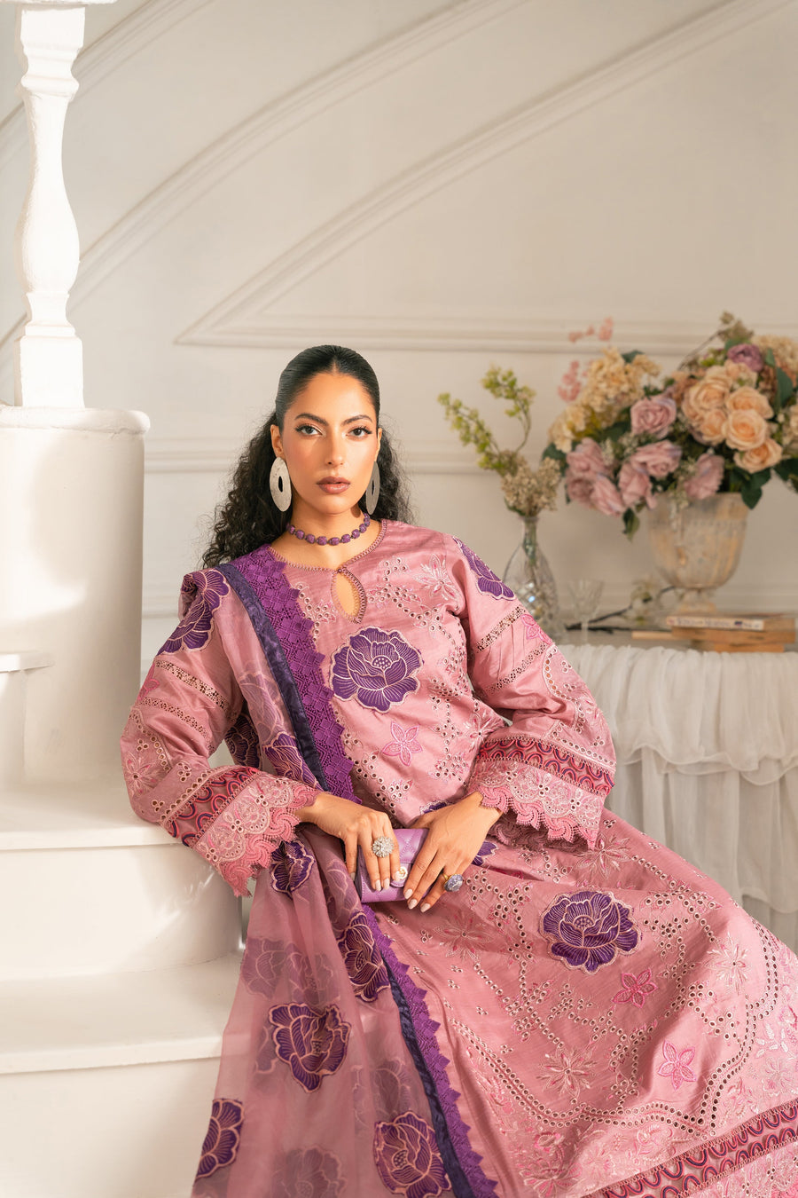 Zivah Apparel Unstitched Embroidered Luxury Lawn 3Pc Suit - Zaran