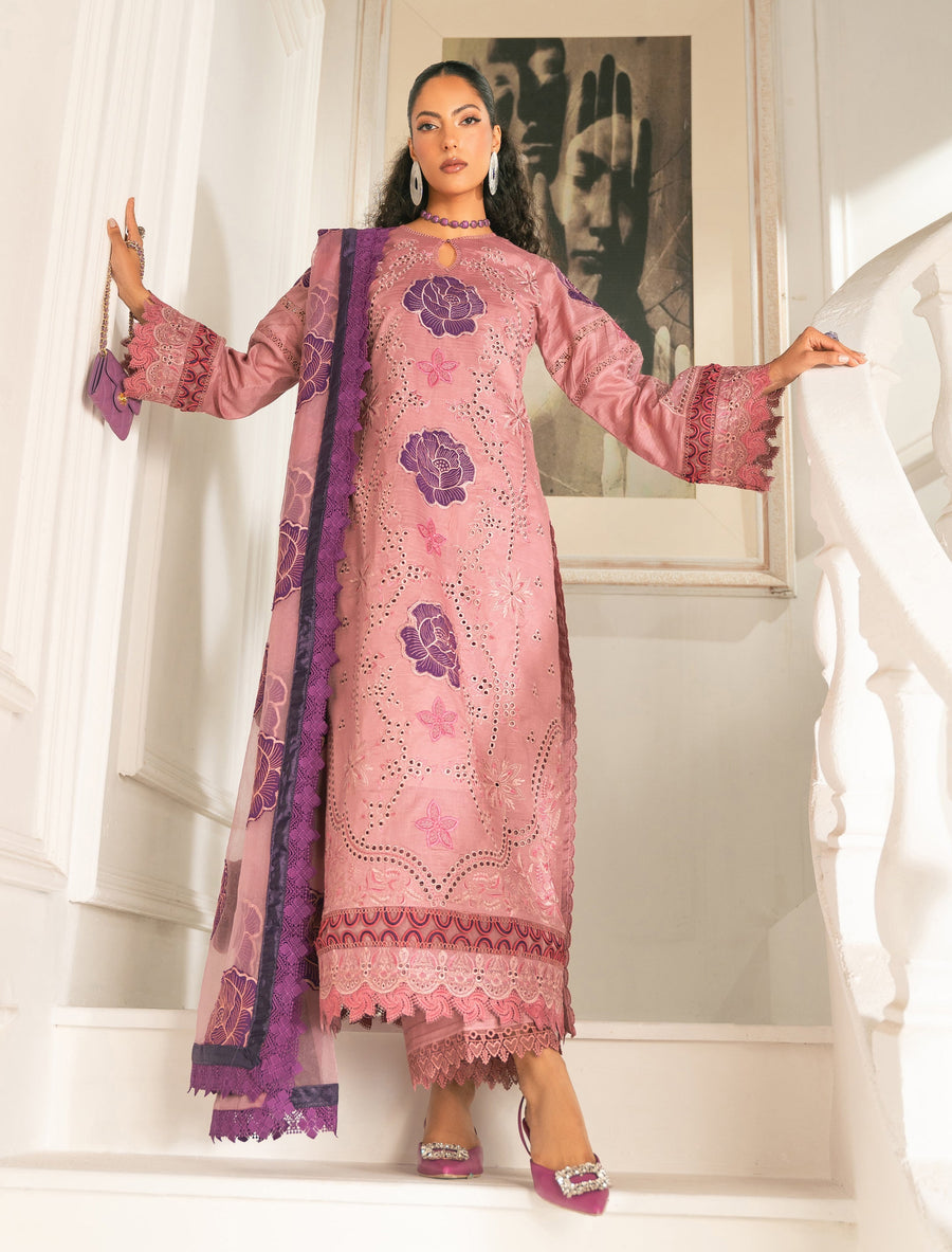 Zivah Apparel Unstitched Embroidered Luxury Lawn 3Pc Suit - Zaran