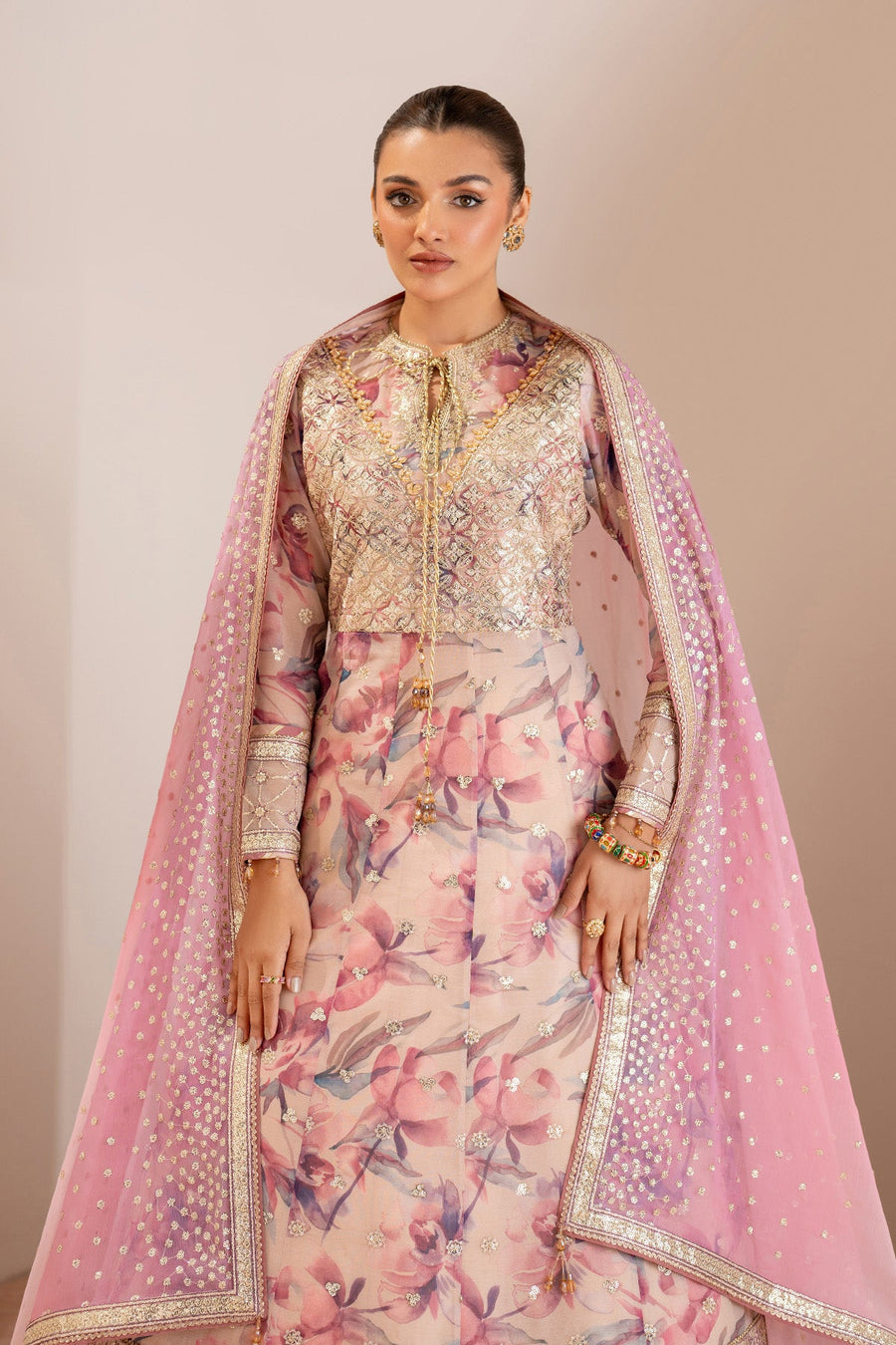 Alizeh Fashion Fleur Embroidered Chiffon Unstitched 3Pc Suit AF-CH-2193-Dina