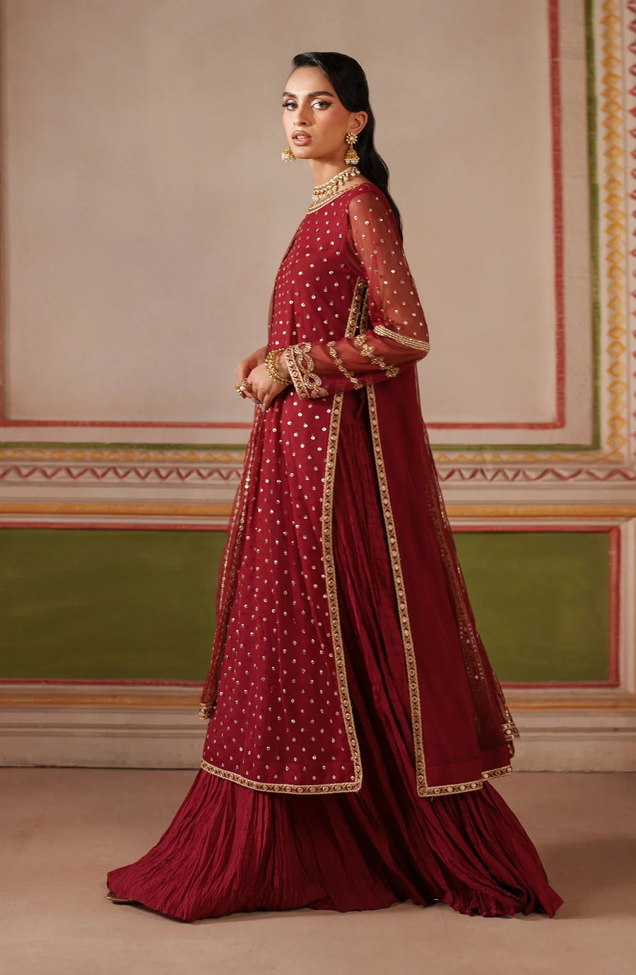Zarif Falesia Embroidered Net Unstitched 3Pc Suit UNST-HF-01 MUHAAG