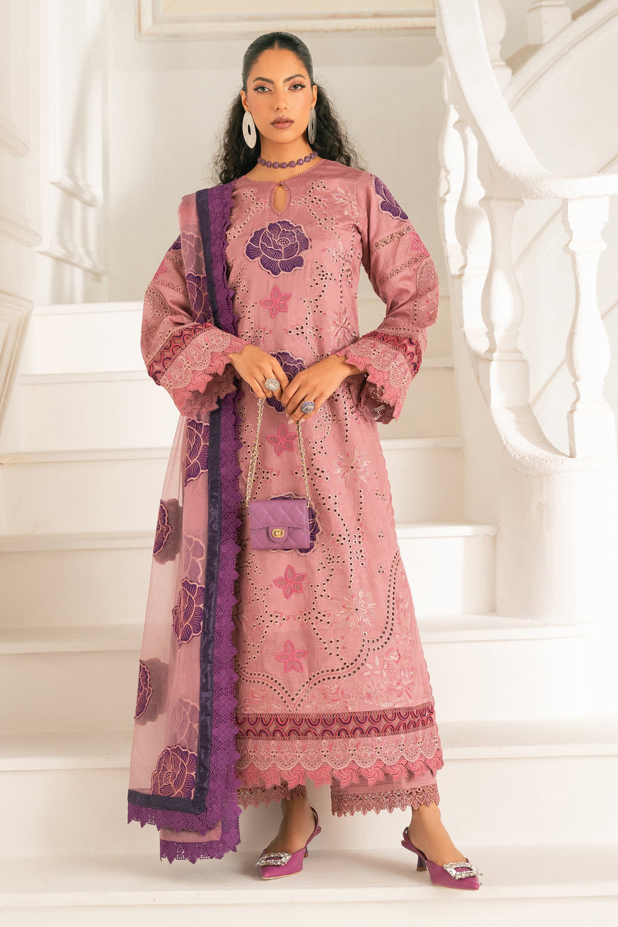 Zivah Apparel Unstitched Embroidered Luxury Lawn 3Pc Suit - Zaran