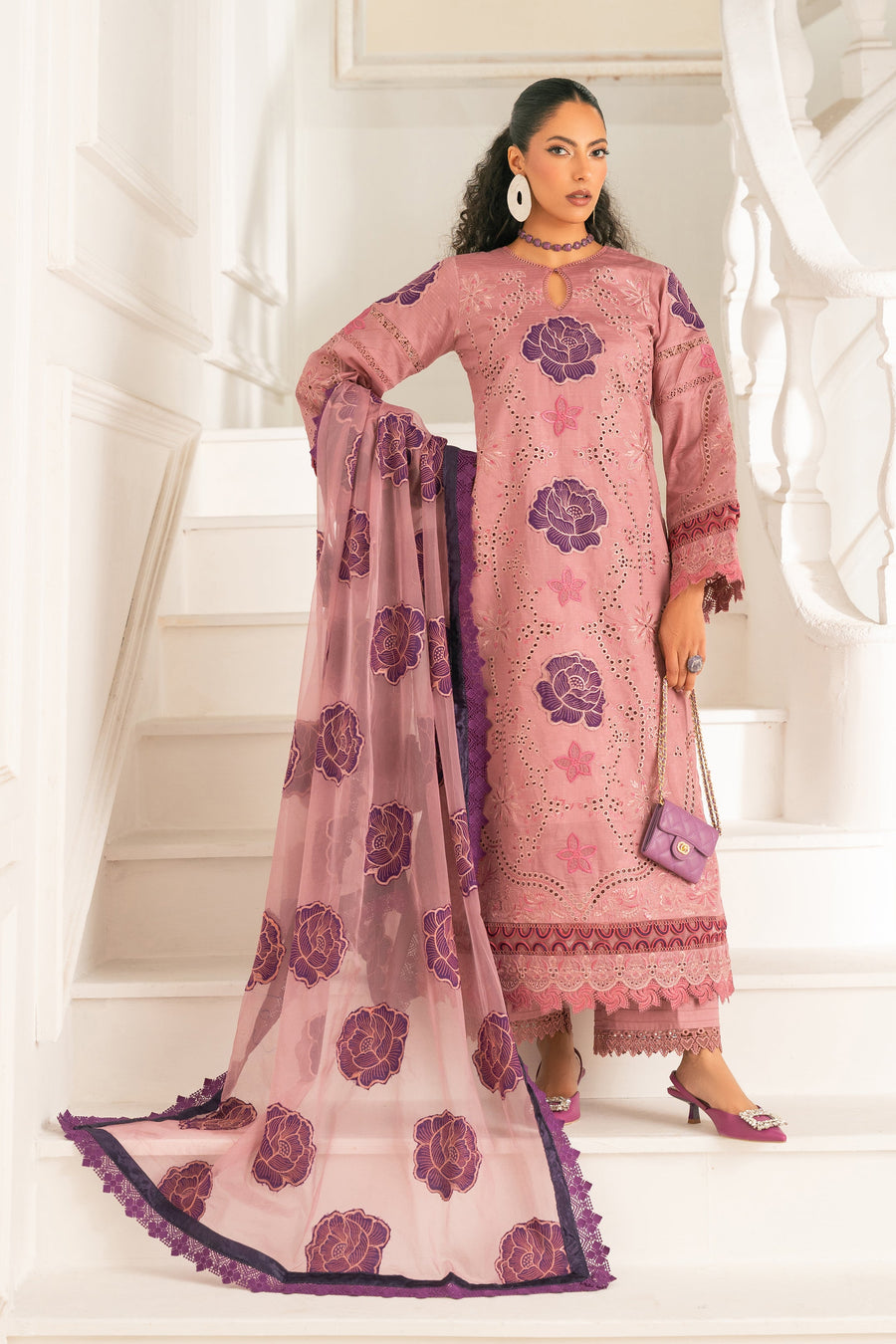 Zivah Apparel Unstitched Embroidered Luxury Lawn 3Pc Suit - Zaran