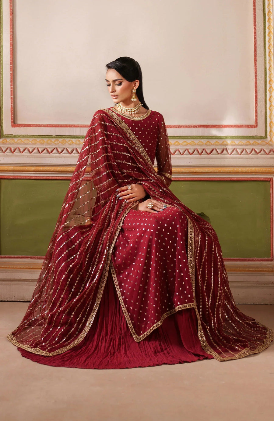Zarif Falesia Embroidered Net Unstitched 3Pc Suit UNST-HF-01 MUHAAG