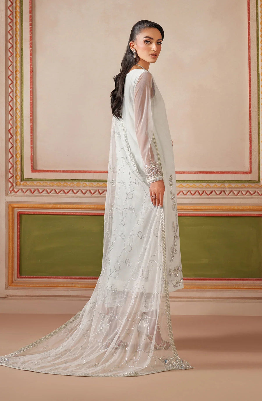 Zarif Falesia Embroidered Net Unstitched 3Pc Suit UNST-HF-03 ROOMAY