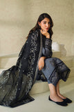 Neeshay Monochrome Embroidered Lawn Unstitched 3Pc Suit - Fume