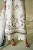 Neeshay Monochrome Embroidered Lawn Unstitched 3Pc Suit - Lueur