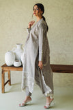 Neeshay Monochrome Embroidered Lawn Unstitched 3Pc Suit - Ash