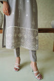 Neeshay Monochrome Embroidered Lawn Unstitched 3Pc Suit - Ash