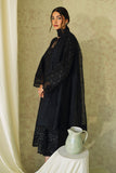 Neeshay Monochrome Embroidered Lawn Unstitched 3Pc Suit - Midnight