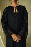 Neeshay Monochrome Embroidered Lawn Unstitched 3Pc Suit - Midnight