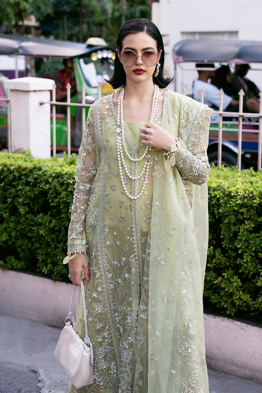 Saad Shaikh Fleurie Vol-02 Luxury Embroidered Organza Unstitched 3Pc Suit - Marisol