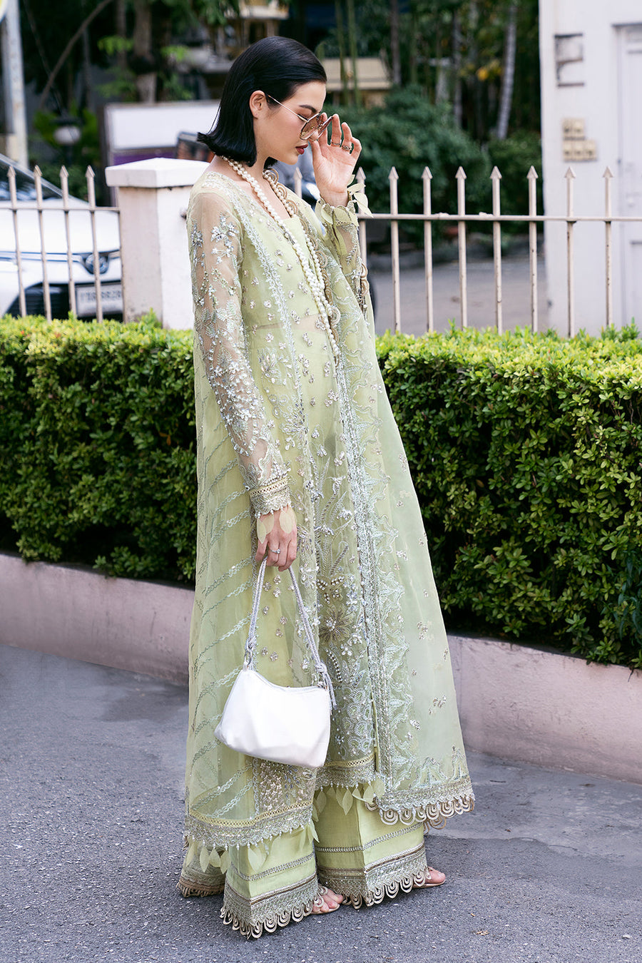 Saad Shaikh Fleurie Vol-02 Luxury Embroidered Organza Unstitched 3Pc Suit - Marisol