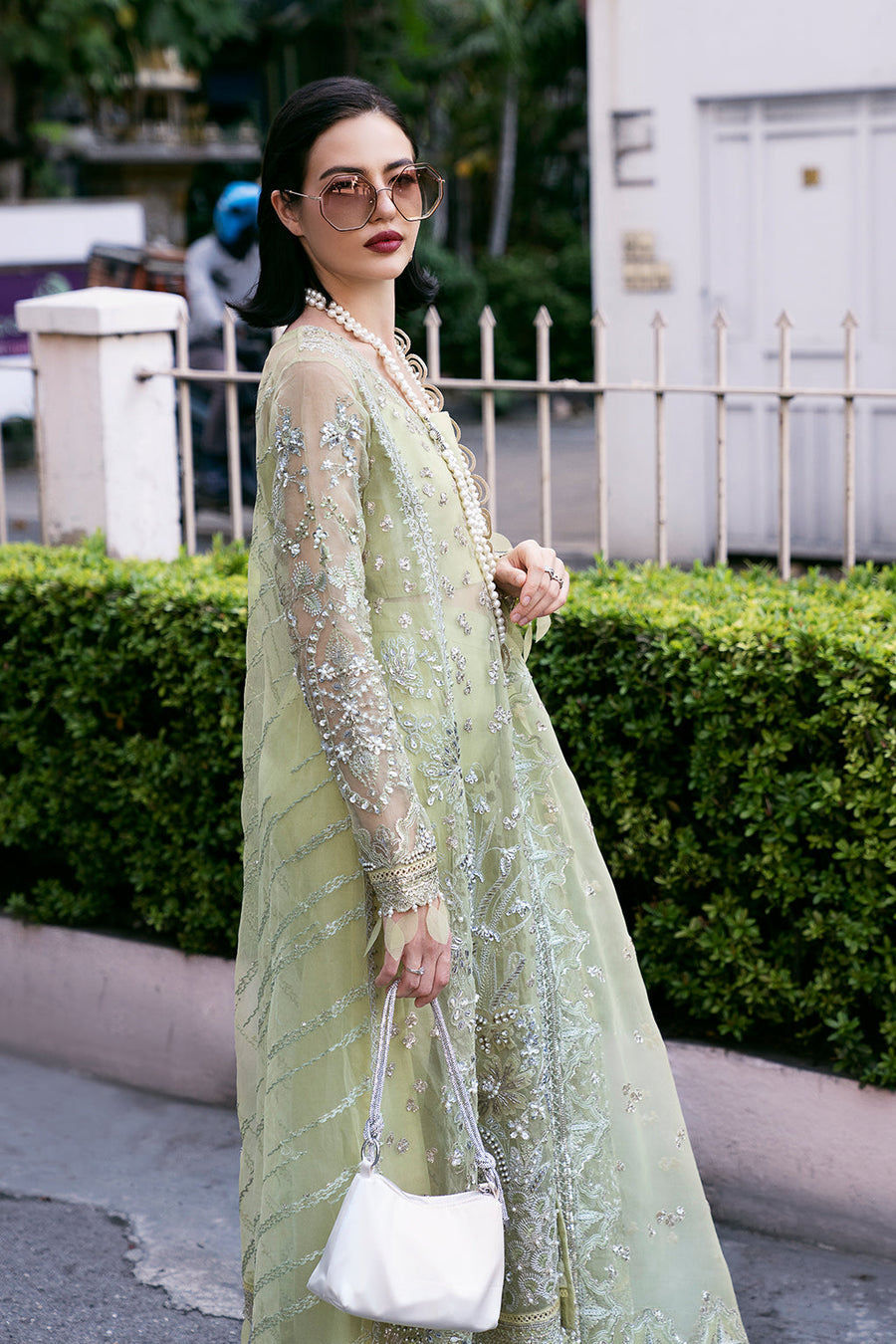 Saad Shaikh Fleurie Vol-02 Luxury Embroidered Organza Unstitched 3Pc Suit - Marisol